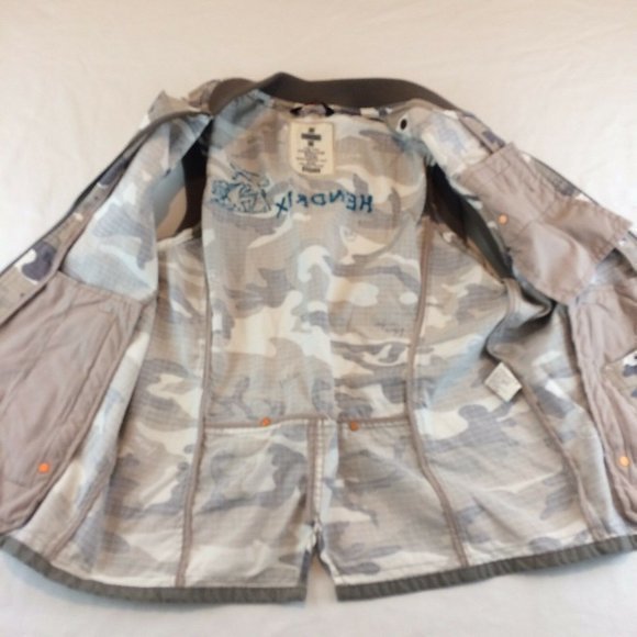 Woodstock Music Festival Vest Army Denim Basic House Green Olive HENDRIX  Zip Up - Picture 8 of 12